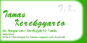 tamas kerekgyarto business card