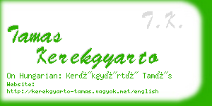 tamas kerekgyarto business card